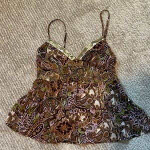 Y2K paisley and leopard camisole